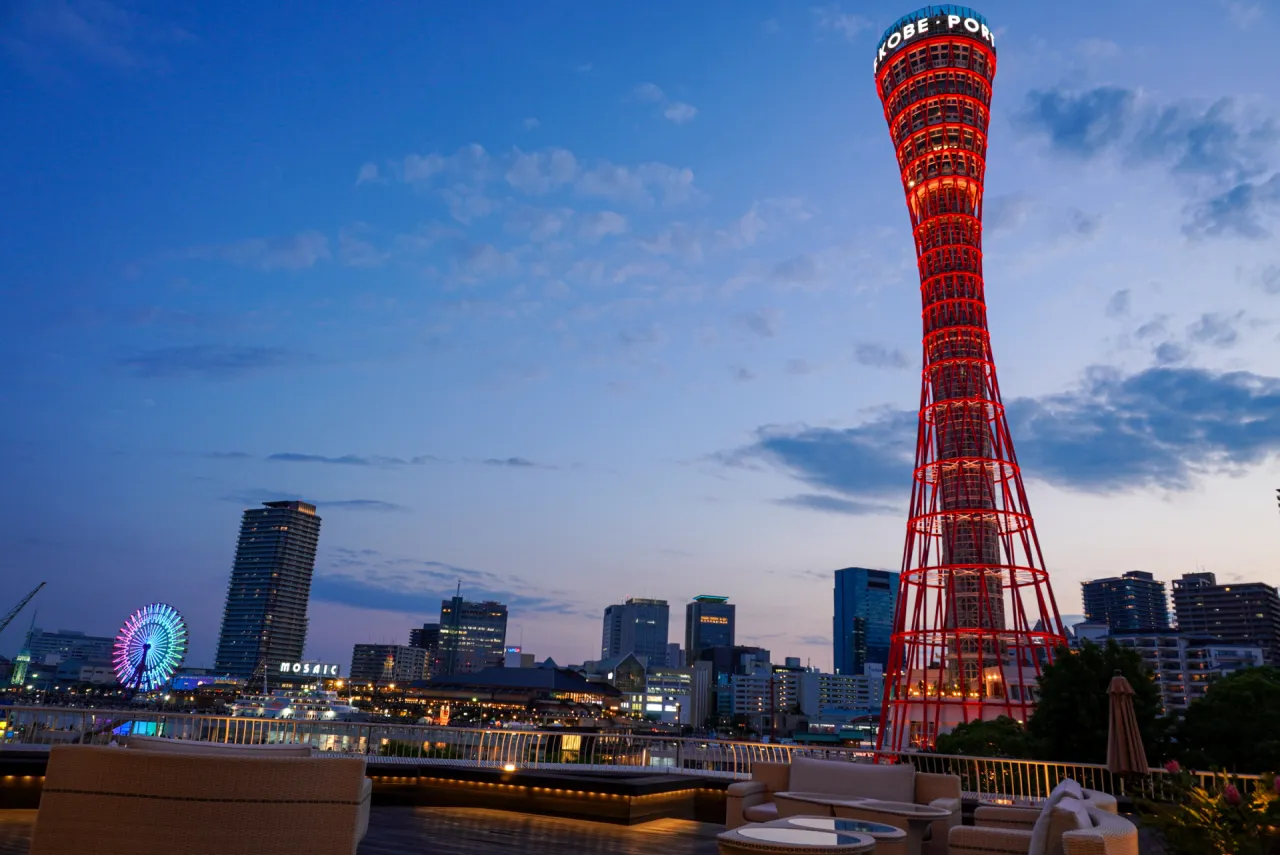 夜景　ポートタワー＆モザイク