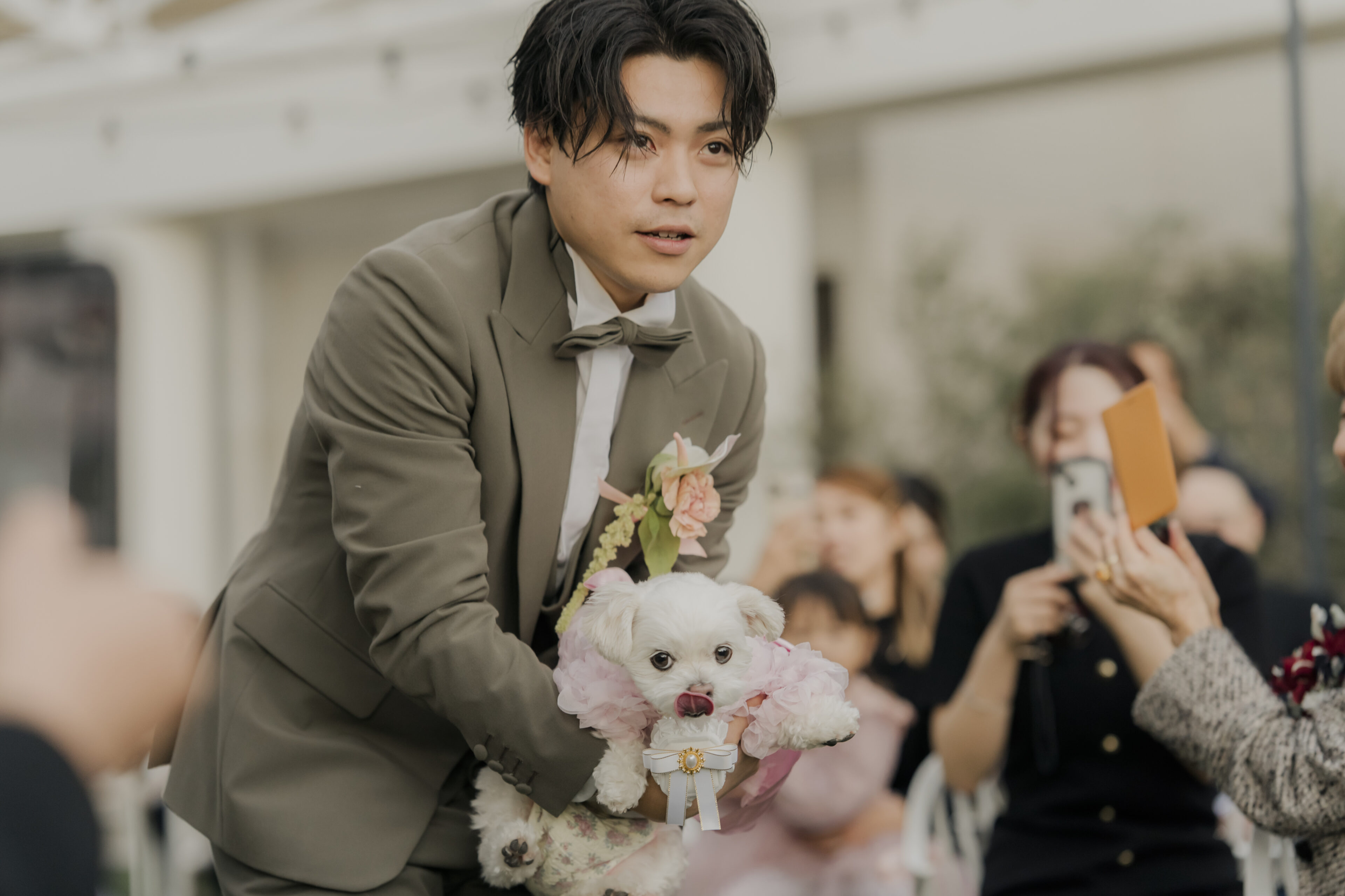 OCEAN PLACEのペット婚 テラスでの愛犬